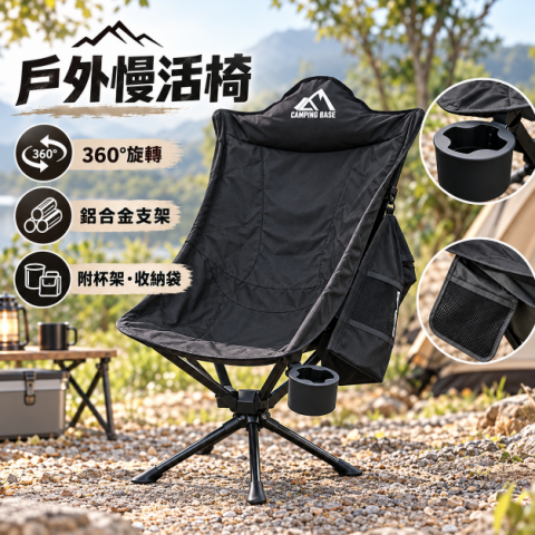 luyouqu 360度高背月亮椅 休閒旋轉椅 露營椅 露營 野營CB02 慢活椅