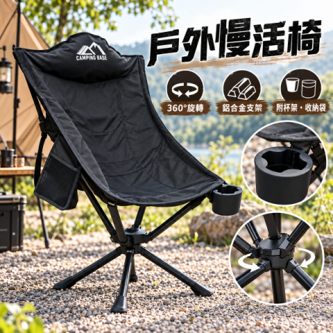 luyouqu 360度高背月亮椅 休閒旋轉椅 露營椅 露營 野營CB02 慢活椅